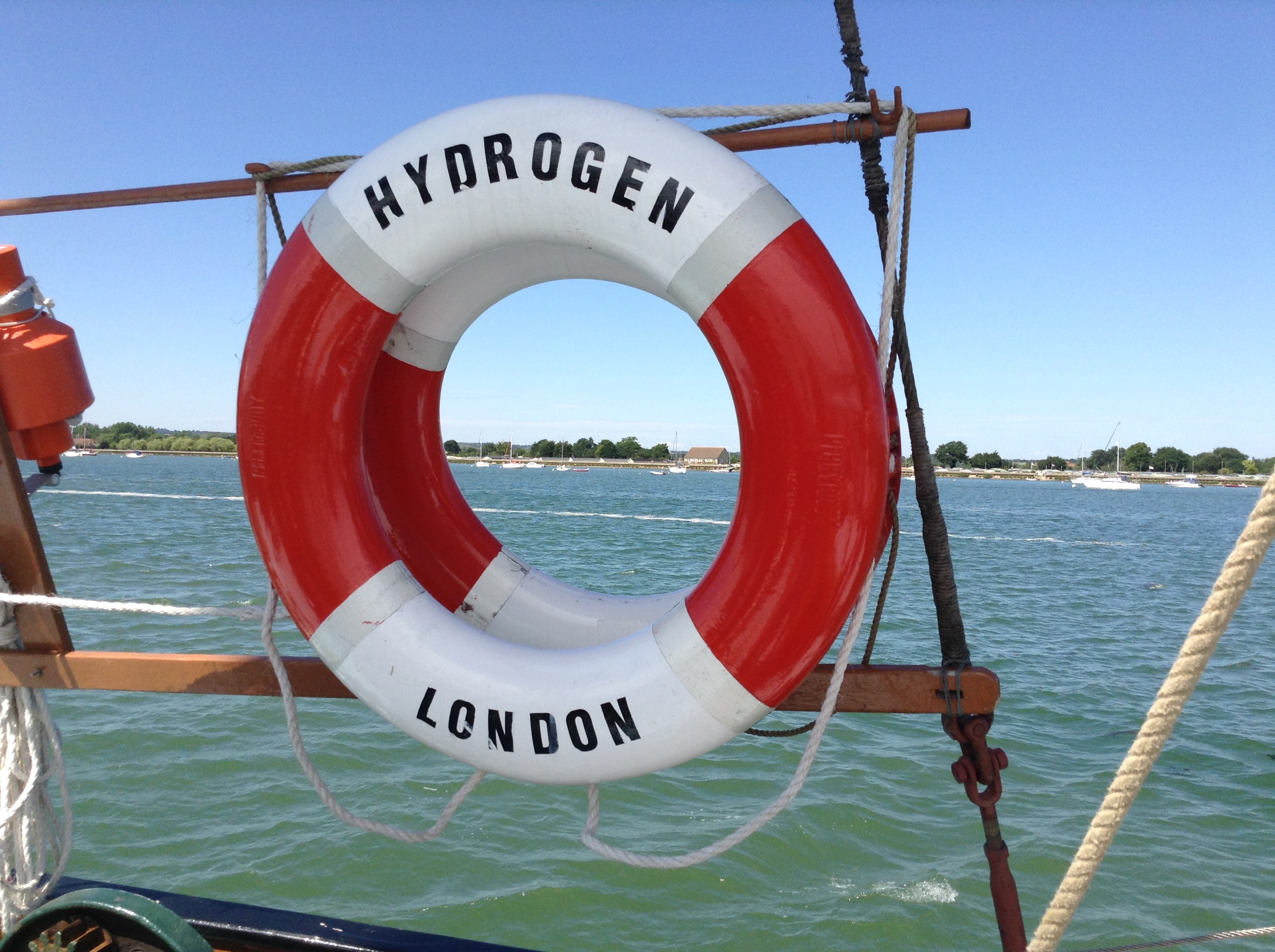 hydrogen london lifebuoy on boat