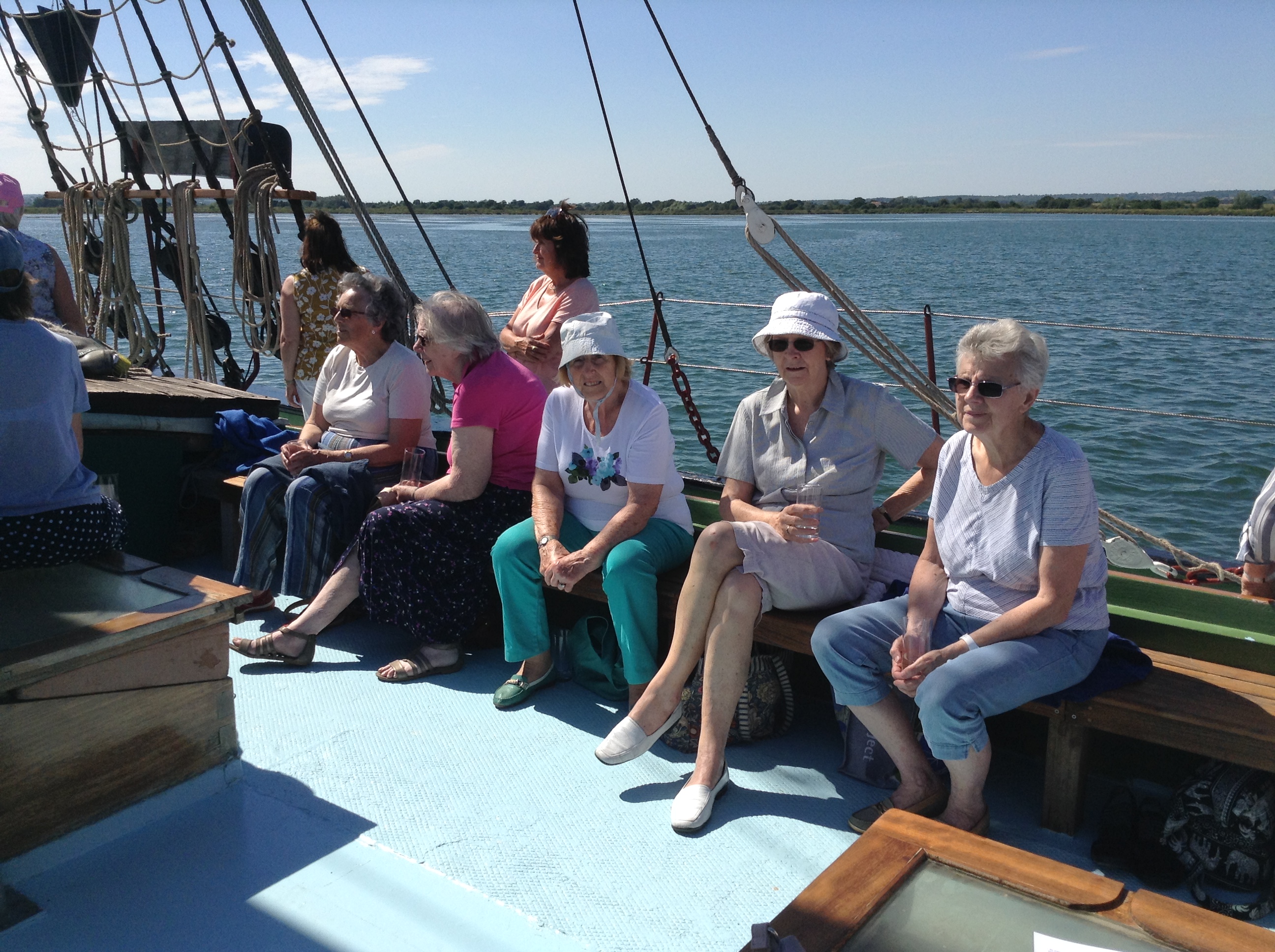 women on a boat at sea