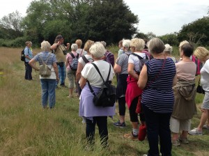 women listening to guide