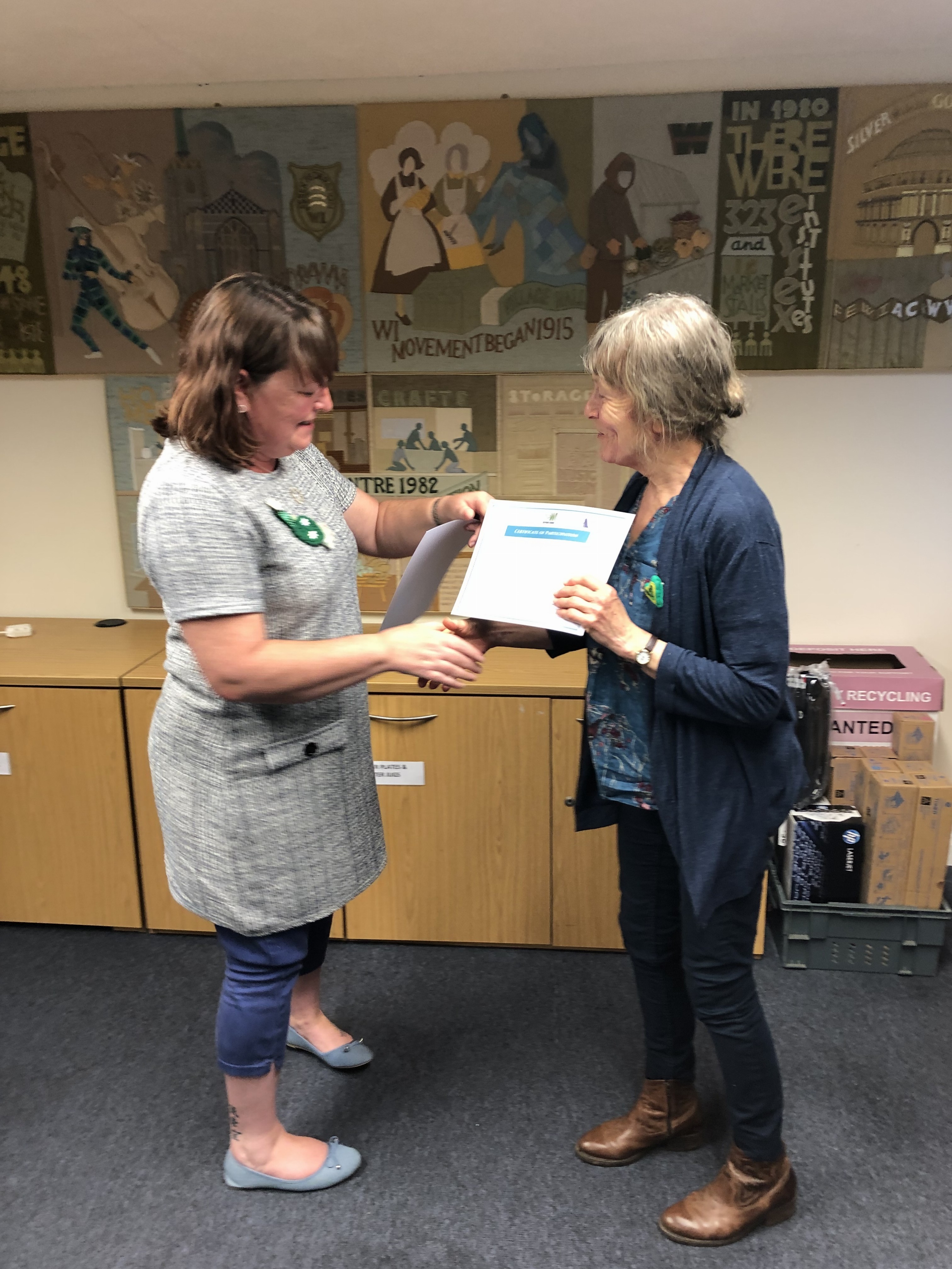 essex womens institute climate ambassador receiving certificate