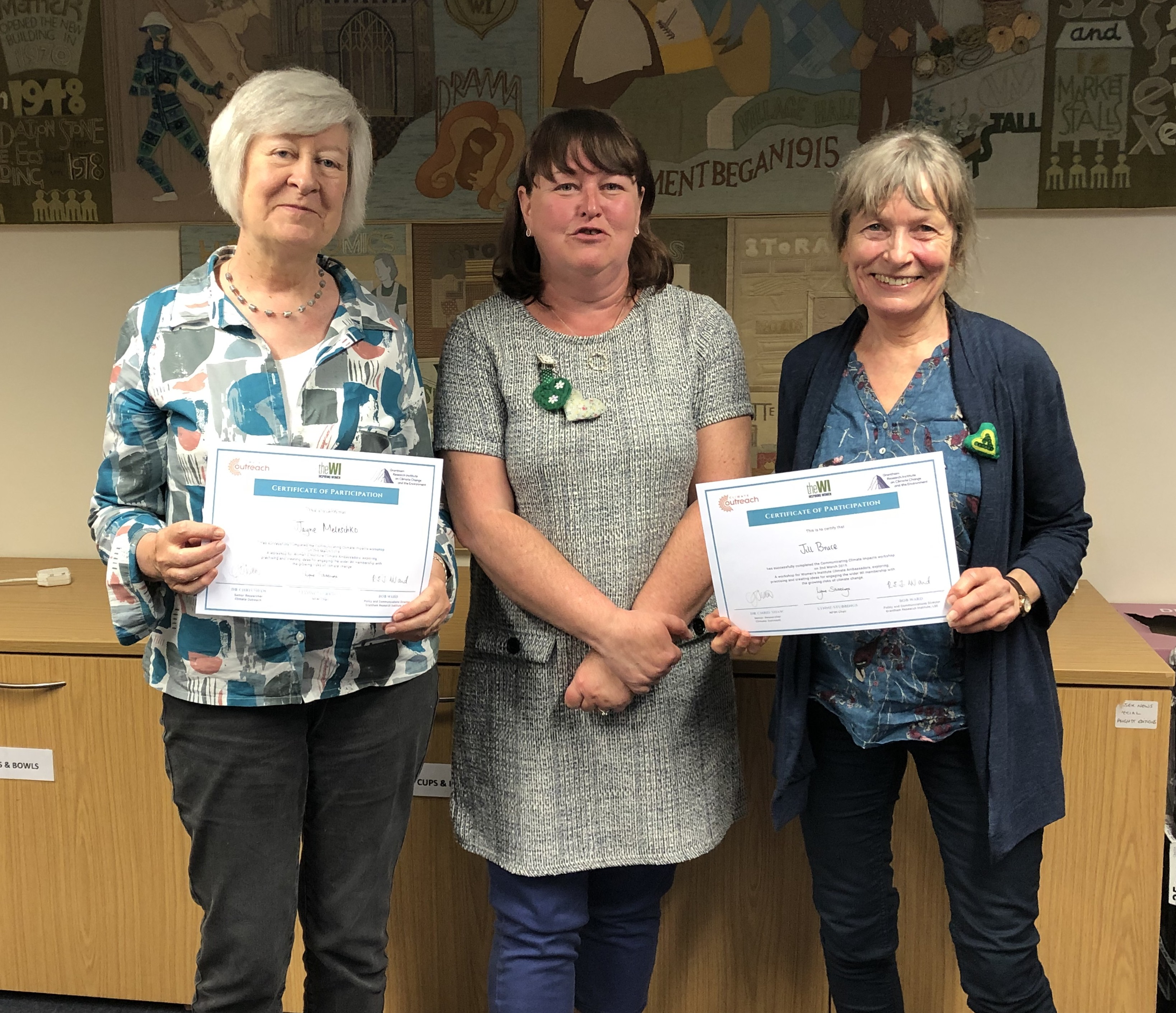 essex womens institute climate ambassadors receiving certificate